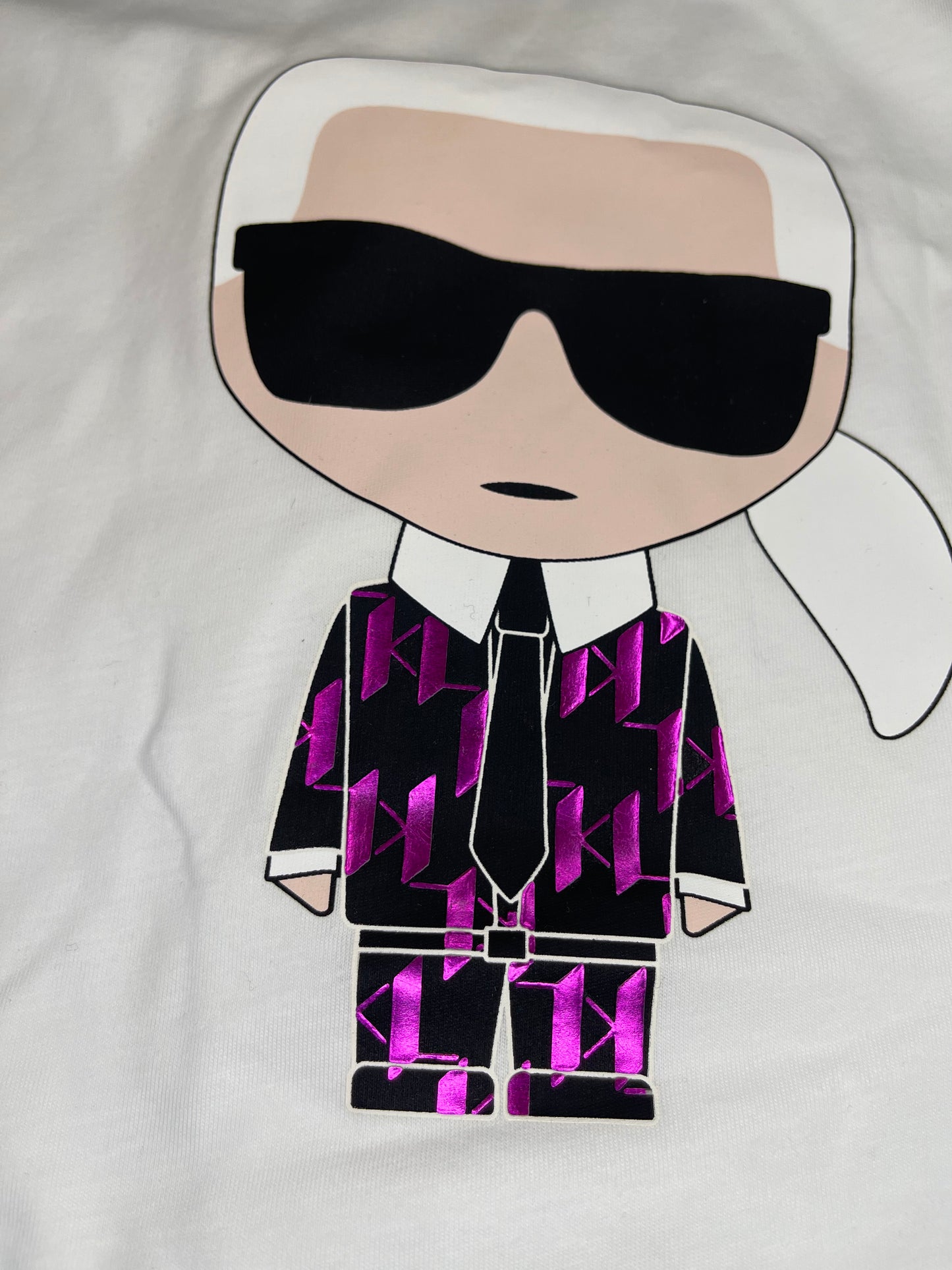 KARL LAGERFELD pink monogram iconic t-shirt