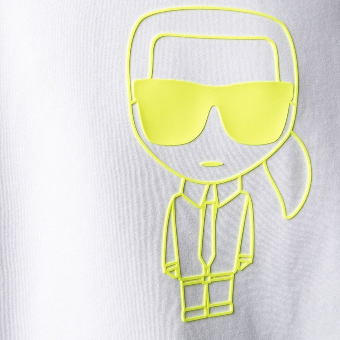 KARL-LAGERFELD-yellow-outline-ikonik-logo-white-t-shirt