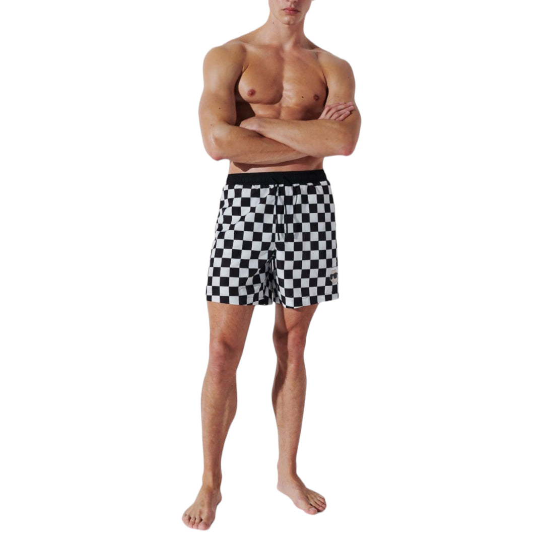 KARL-LAGERFELD-checked-swim-short