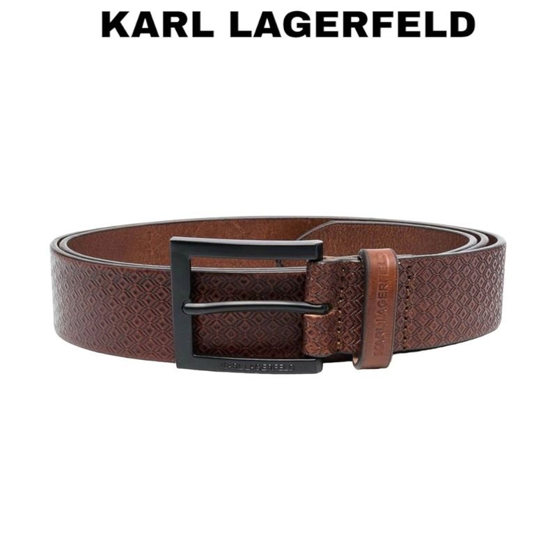 KARL-LAGERFELD-emBOSSed-print-leather-belt