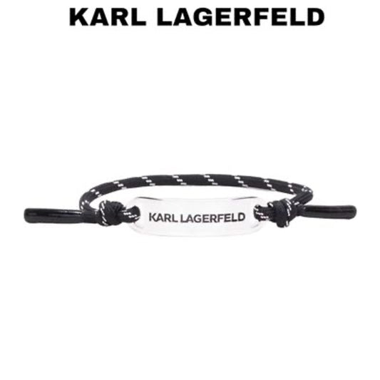 KARL-LAGERFELD-logo-plaque-rope-bracelet