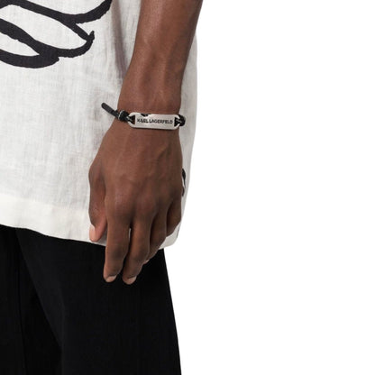 KARL-LAGERFELD-logo-plaque-rope-bracelet