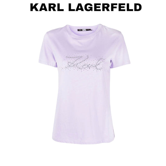 KARL LAGERFELD rhinestone  signature t-shirt