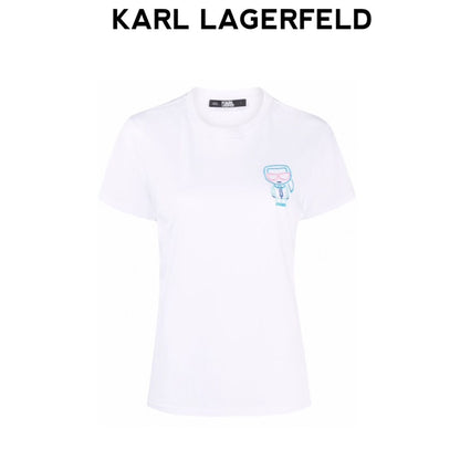 KARL LAGERFELD outline side logo t-shirt