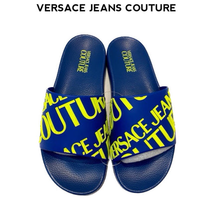 VERSACE-jeans-couture-blue-and-green-slippers