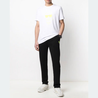 KARL-LAGERFELD-yellow-outline-ikonik-logo-white-t-shirt