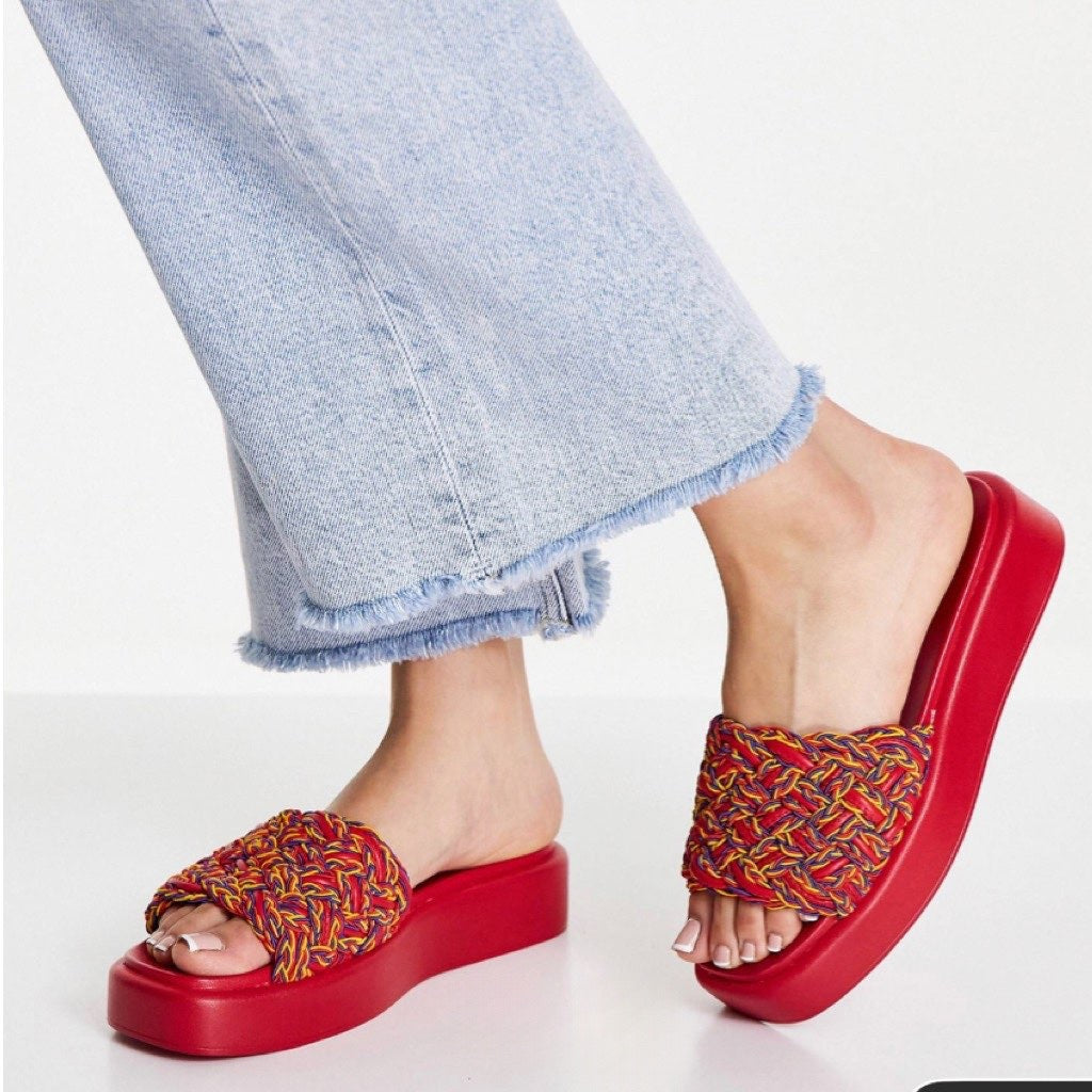 ASOS red wedge slide