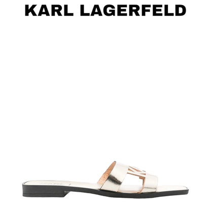 KARL-LAGERFELD-gold-sandals