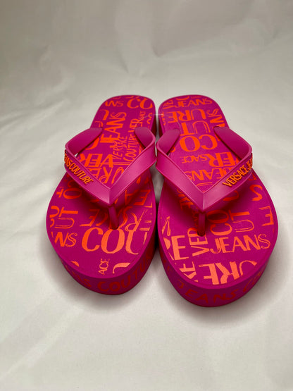 VERSACE JEANS COUTURE wedge flip flop