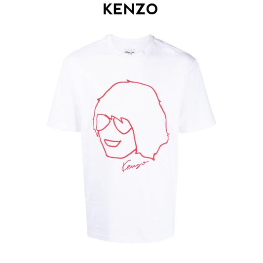 KENZO-embroidered-outline-design-t-shirt