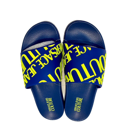 VERSACE-jeans-couture-blue-and-green-slippers