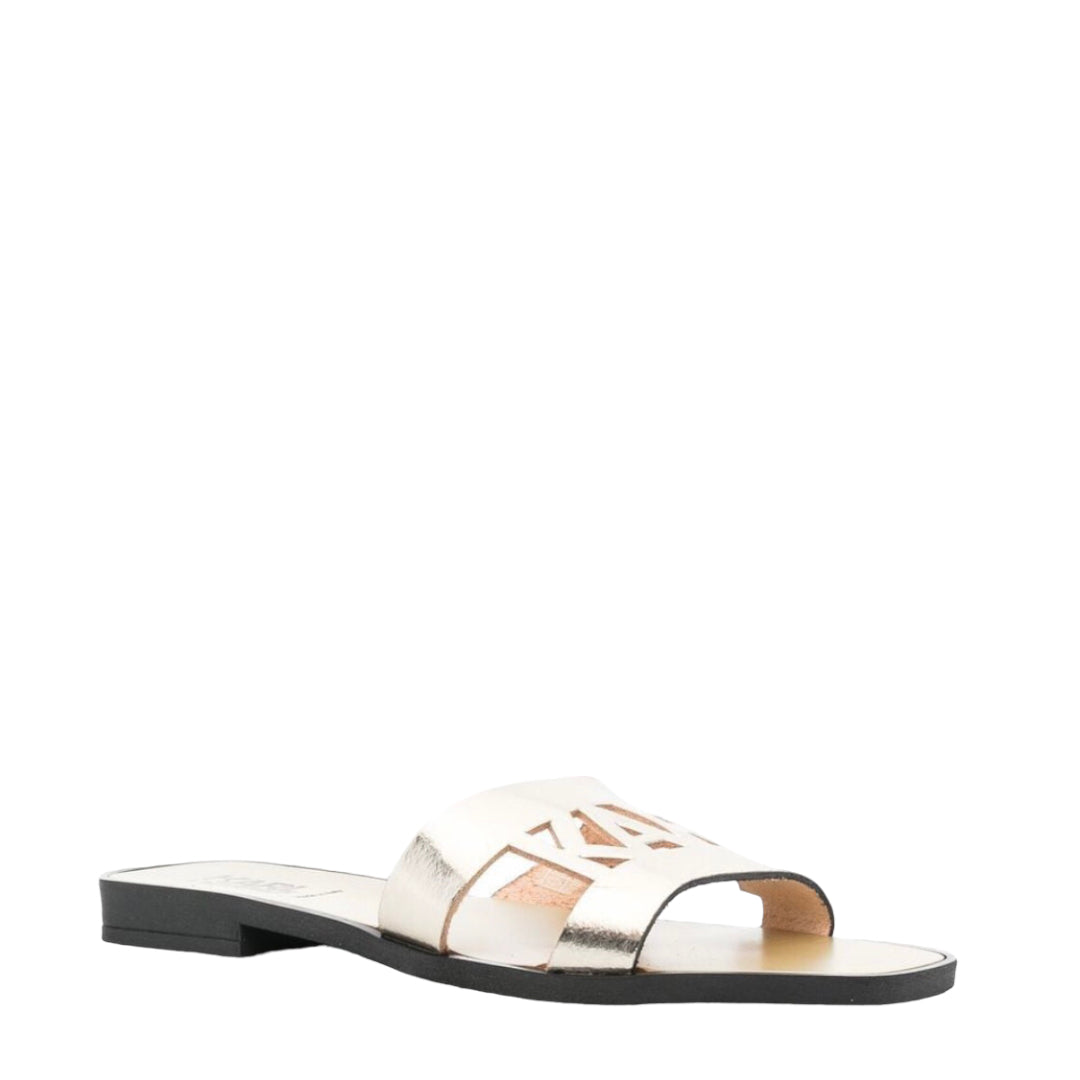 KARL-LAGERFELD-gold-sandals