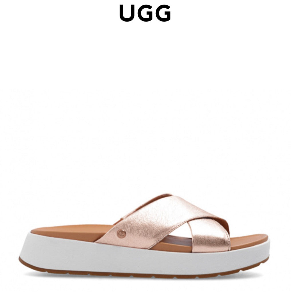 UGG wedge gold slide