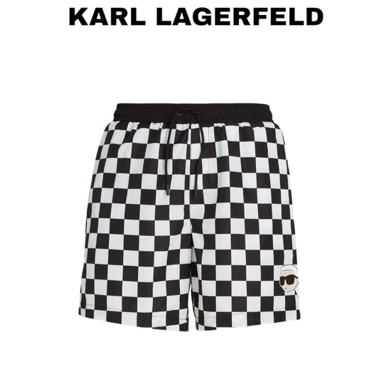 KARL-LAGERFELD-checked-swim-short