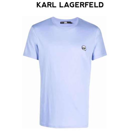 KARL-LAGERFELD-side-logo-blue-t-shirt